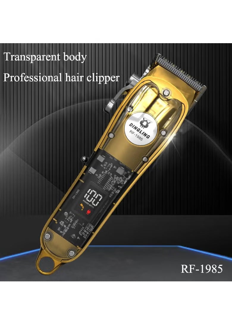 DINGLING Professional Transparent Gold Digital Hair Clipper RF-1985