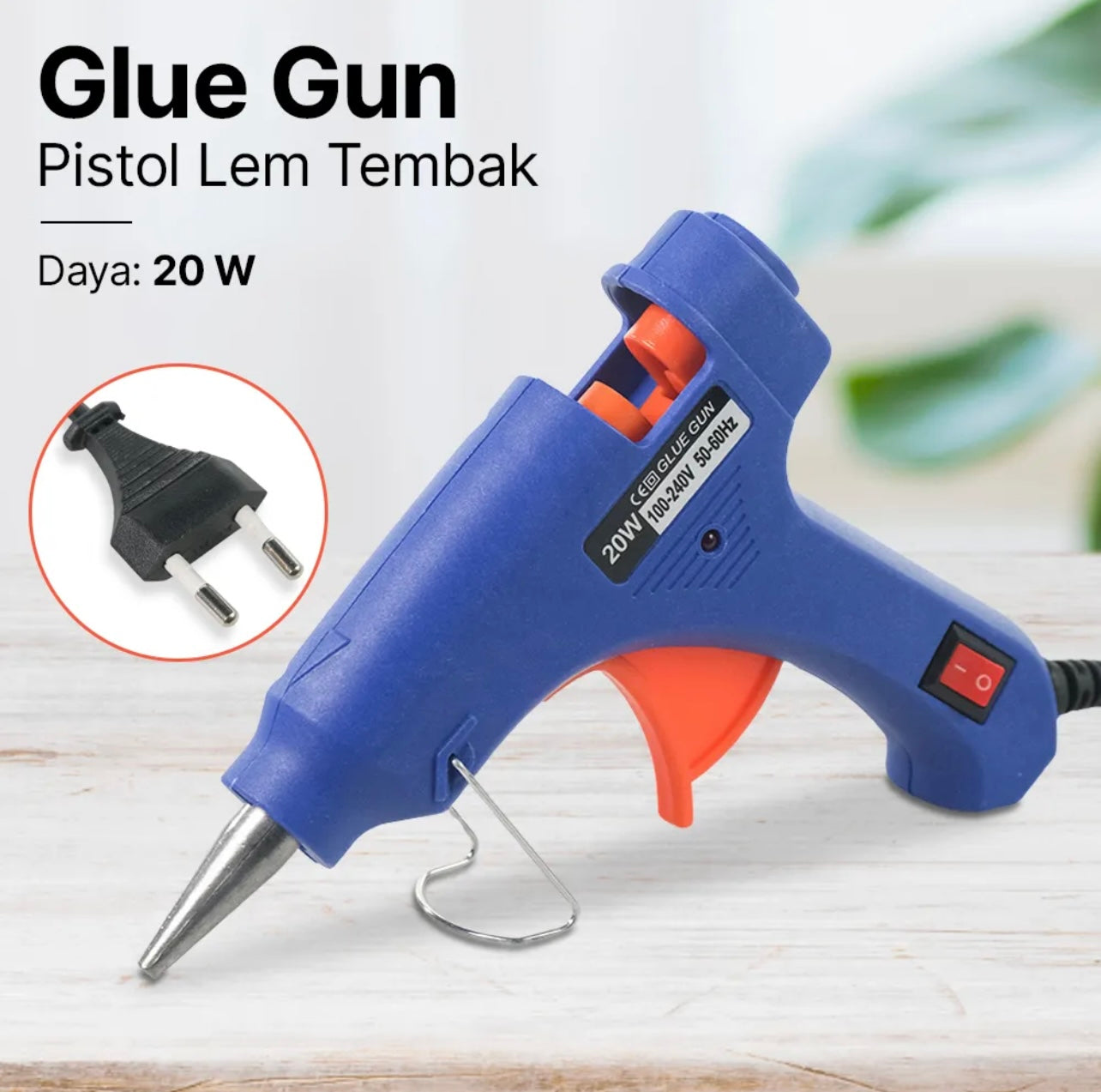 Professional-Grade 20W Hot Melt Silicone Glue Gun for Heavy-Duty Crafting and Repairs-10 Free Glue Sticks