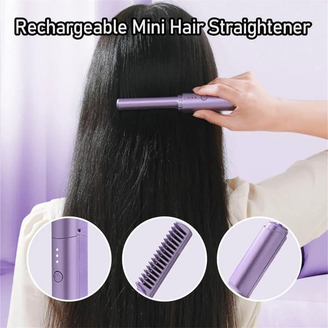Rechargeable Heat Comb| Mini Hair Straightener