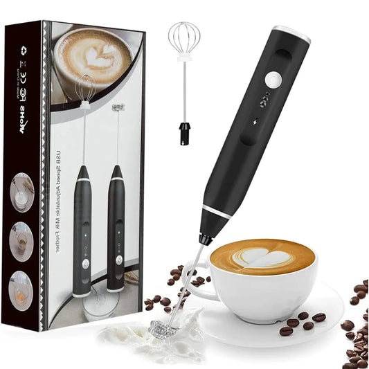 Rechargeable Coffee Beater - Electric Coffee Mixer Rechargeable Milk Shaker Maker - 2 in 1 Electric Egg Beater Coffee - USB Electric Blender