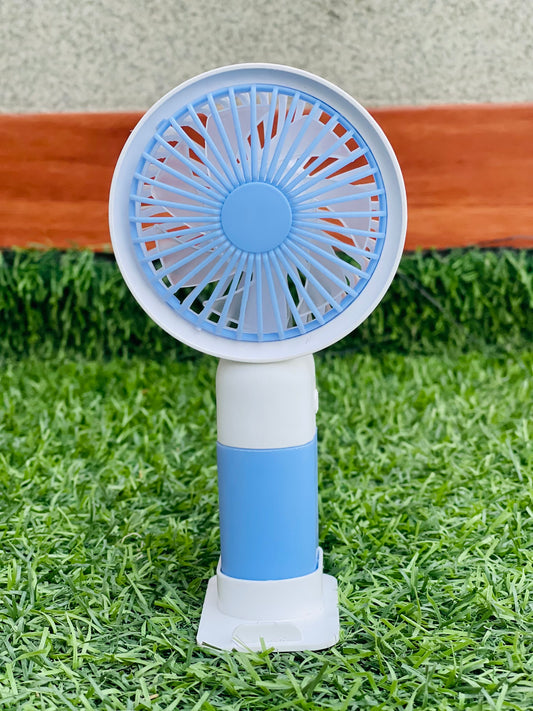 Rechargeable Hand Fan with Mobile Stand