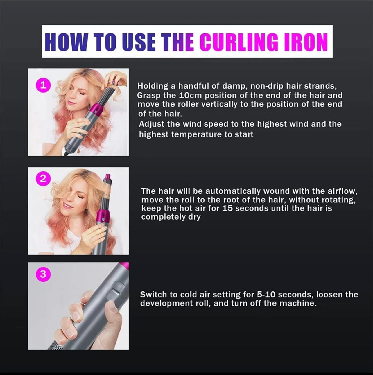 5 in 1 Hair Straightener Curler & Comb Dryer