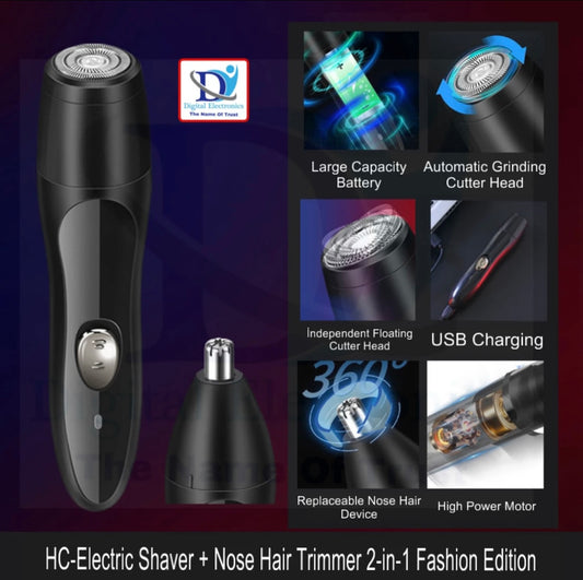 Rechargeable 2-in-1 Nose Trimmer and Shaver by Lingke
