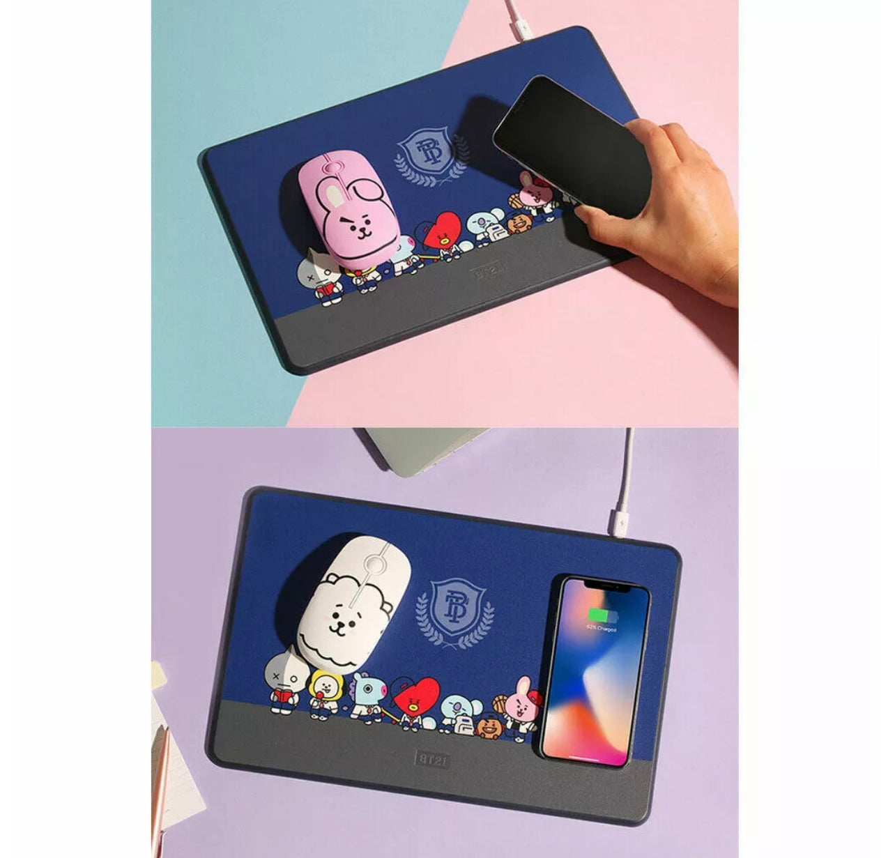 BT21 Universtar Fast Wireless Mobile Charging and Mousepad - Orderly