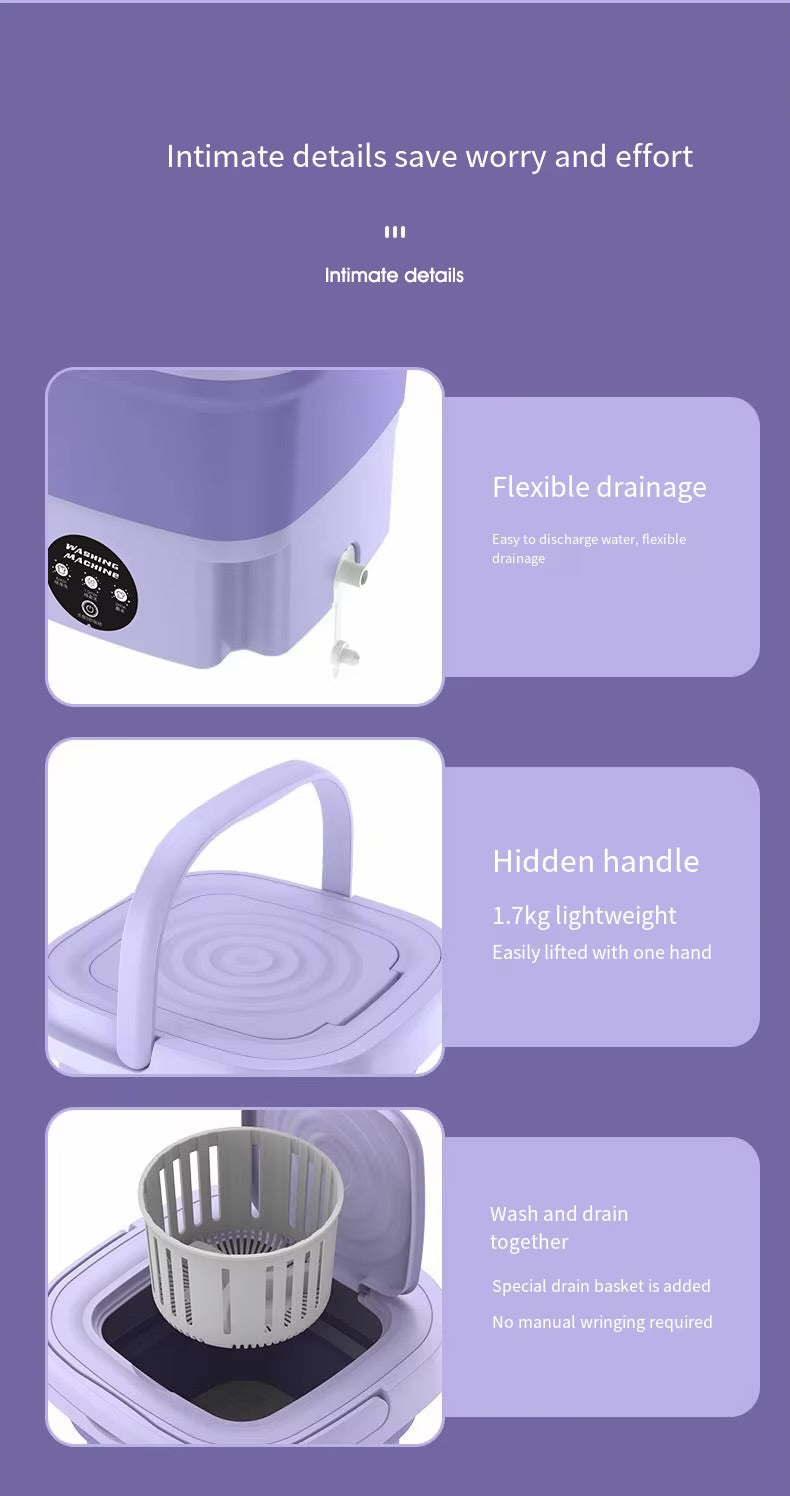 Portable Folding Mini Washing Machine