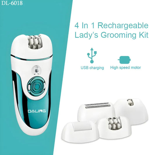 Daling DL-6018 Epilator 4 In 1 Multi-Functional Rechargeable Ladies Grooming Kit