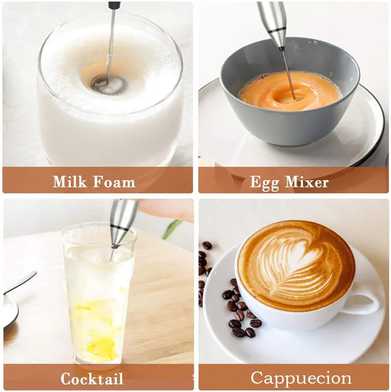 Rechargeable Coffee Beater - Electric Coffee Mixer Rechargeable Milk Shaker Maker - 2 in 1 Electric Egg Beater Coffee - USB Electric Blender