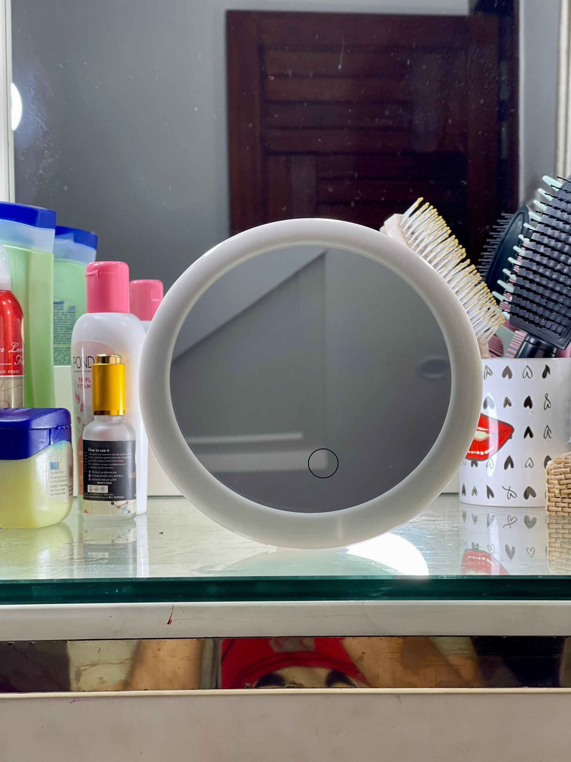 Led Light Touch Mirror with inbuilt stand - Orderly