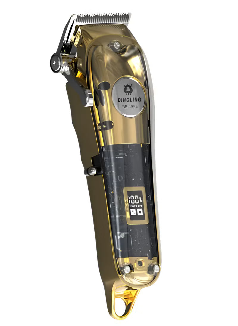 DINGLING Professional Transparent Gold Digital Hair Clipper RF-1985
