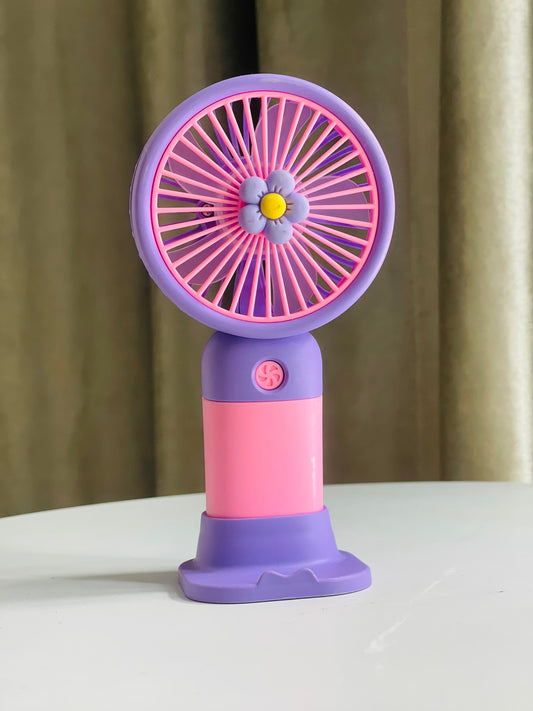 Rechargeable Hand Fan with Mobile Stand