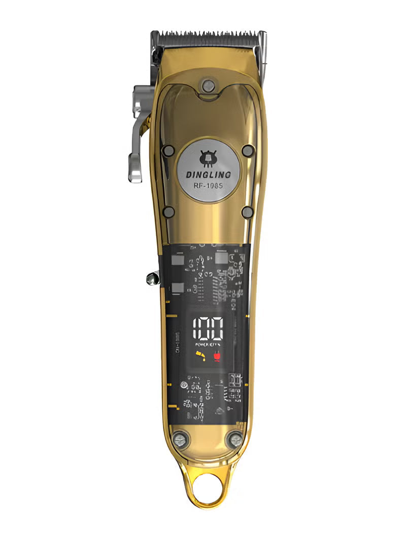 DINGLING Professional Transparent Gold Digital Hair Clipper RF-1985