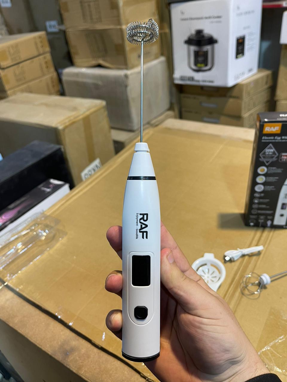 RAF 3-in-1 Electric Egg Whisk | Handheld USB Rechargeable Milk Frother & Mixer (20W)