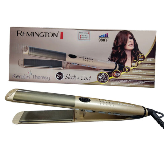 REMINGTON 2-in-1 Sleek & Curl Keratin Therapy Hair Straightener S-881