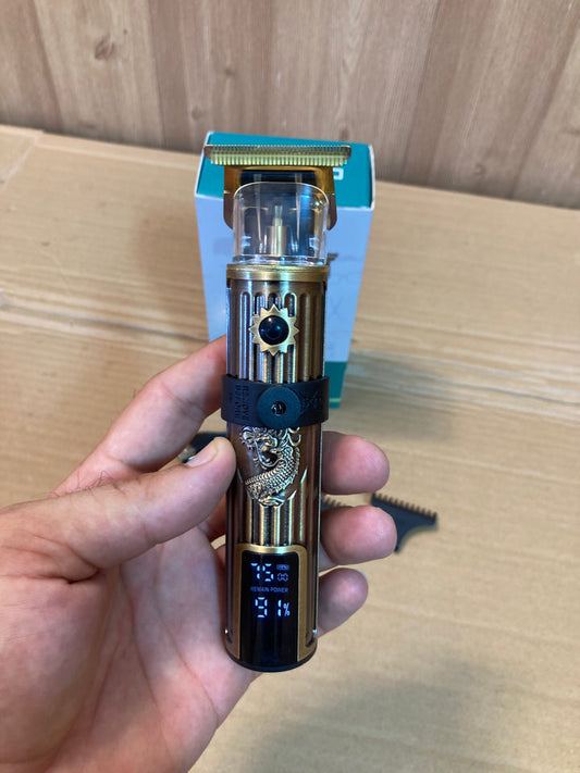 DALING Professional T-Blade Hair Clipper – Dragon Engraved, Digital Display DL-1701