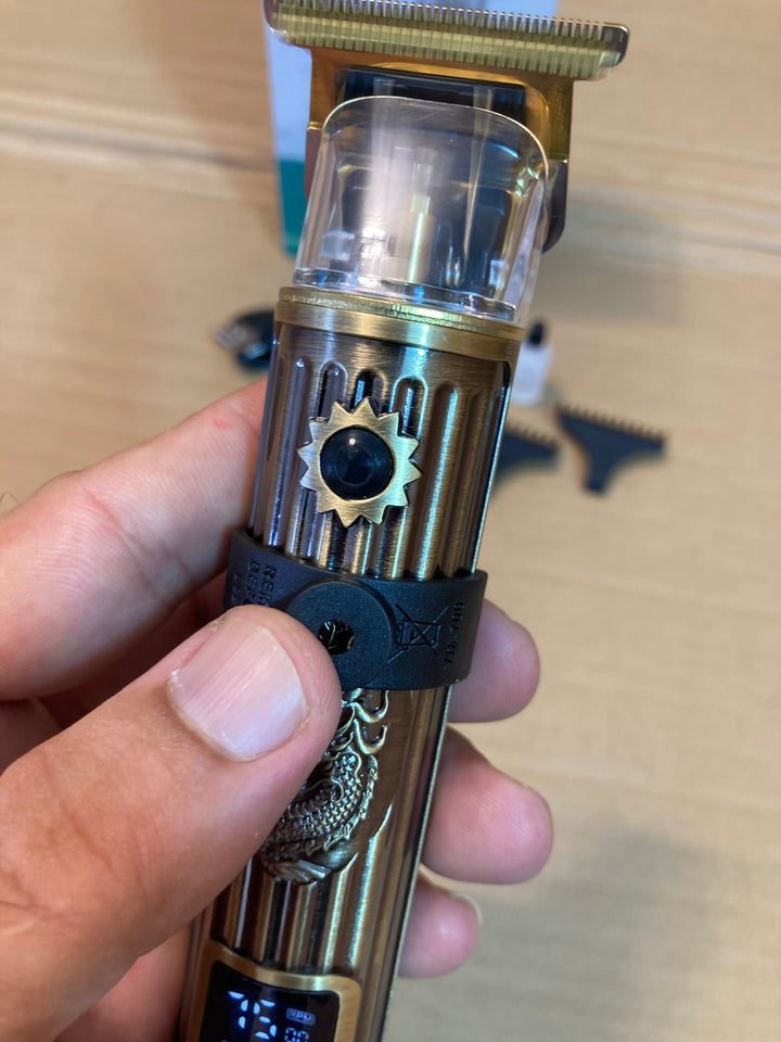 DALING Professional T-Blade Hair Clipper – Dragon Engraved, Digital Display DL-1701