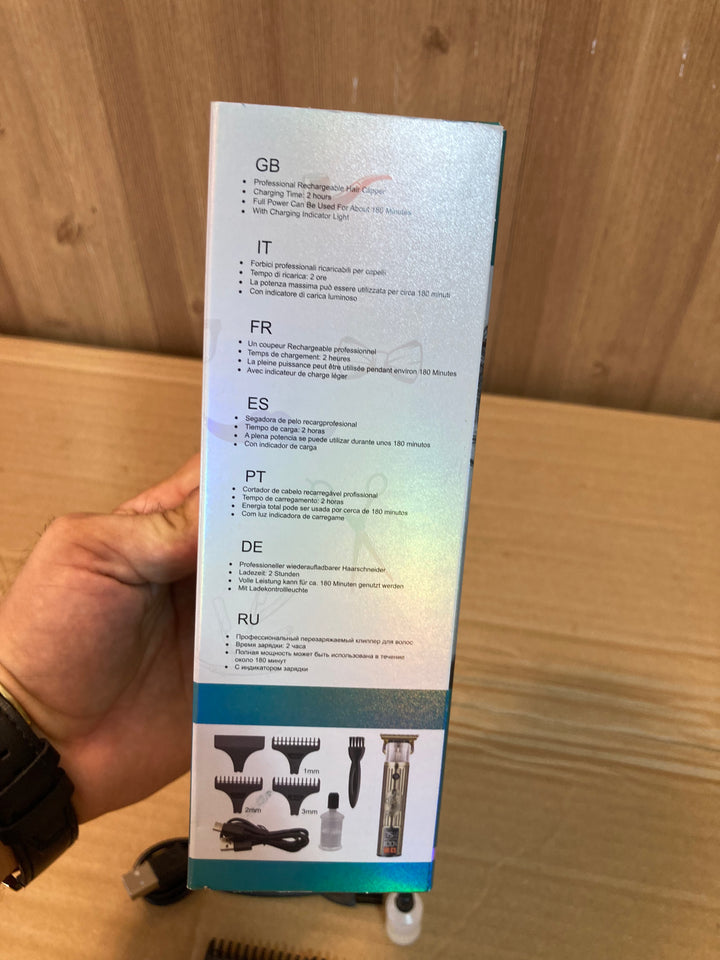 DALING Professional T-Blade Hair Clipper – Dragon Engraved, Digital Display DL-1701