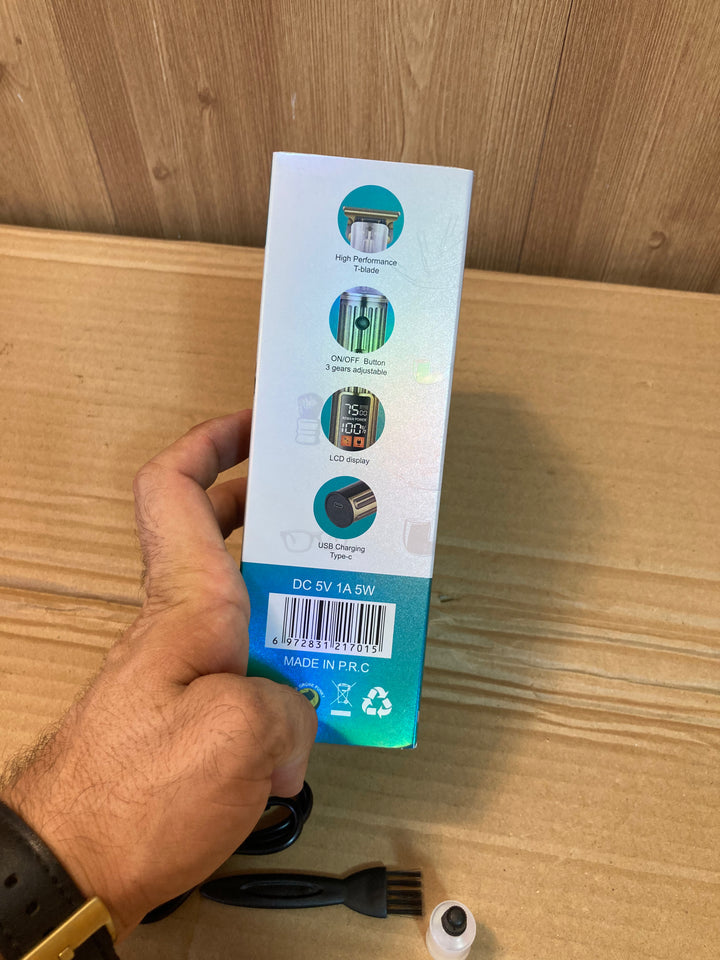 DALING Professional T-Blade Hair Clipper – Dragon Engraved, Digital Display DL-1701